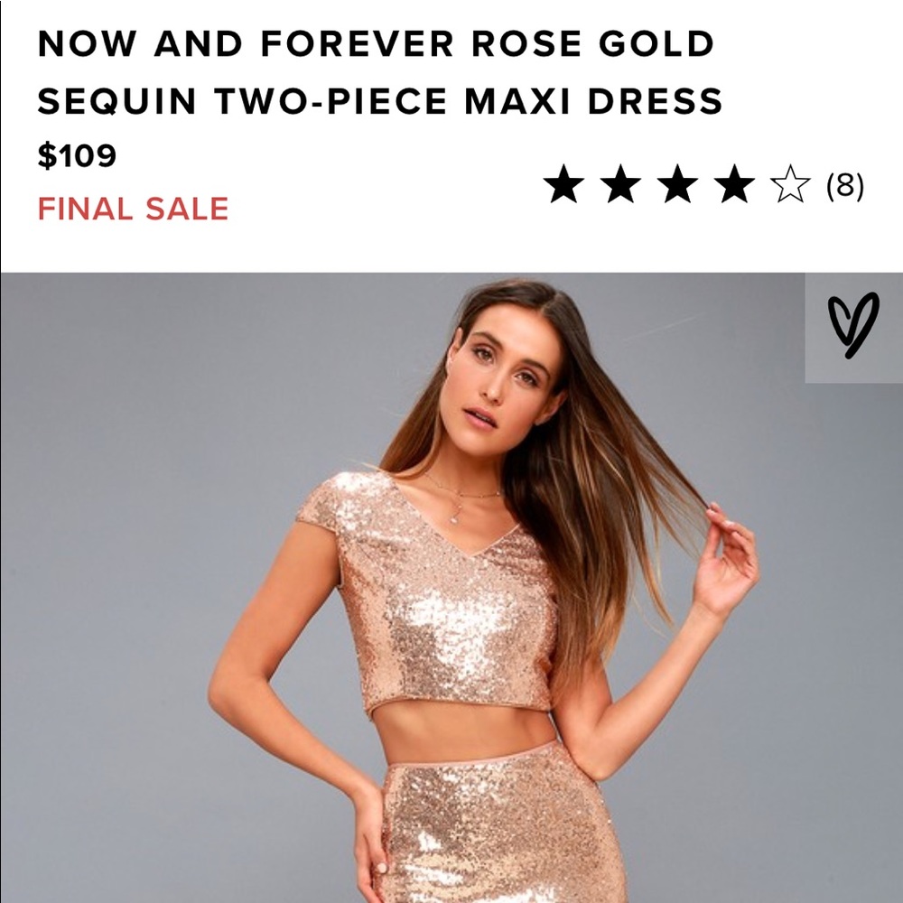 Two piece gold dress